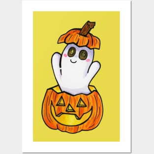 Pumpkin Ghost Posters and Art